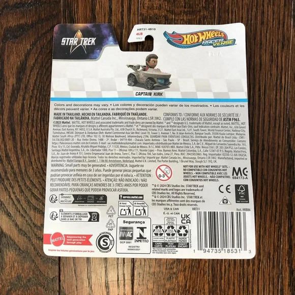 Hot Wheels Racer Verse Diecast Car: Star Trek - Captain Kirk - BRAND NEW!! - Picture 2 of 3